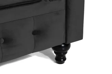 Chesterfield Lyx Stor skön djup sammetsfåtölj - Fåtölj till vardagsrum - Svart Sammet - Möbler - Fåtölj & stolar - Fåtölj - Chesterfield fåtölj