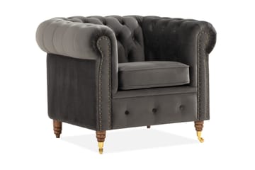 Fåtölj Chester Deluxe - Grå - Möbler - Fåtölj & stolar - Fåtölj - Chesterfield fåtölj