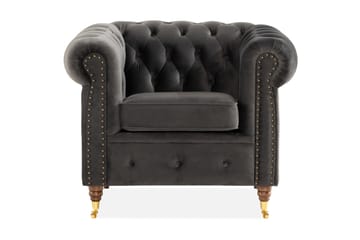 Fåtölj Chester Deluxe - Grå - Möbler - Fåtölj & stolar - Fåtölj - Chesterfield fåtölj