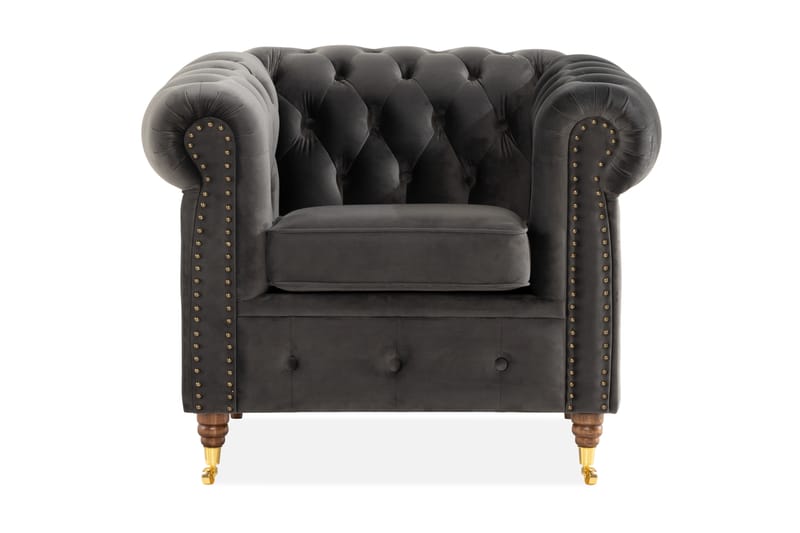Fåtölj Chester Deluxe - Grå - Möbler - Fåtölj & stolar - Fåtölj - Chesterfield fåtölj