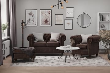 Fåtölj Chester Deluxe Vintage - Mörkbrun - Möbler - Fåtölj & stolar - Fåt�ölj - Chesterfield fåtölj
