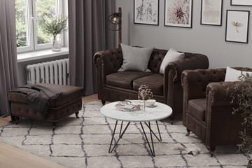 Fåtölj Chester Deluxe Vintage - Mörkbrun - Möbler - Fåtölj & stolar - Fåtölj - Chesterfield fåtölj