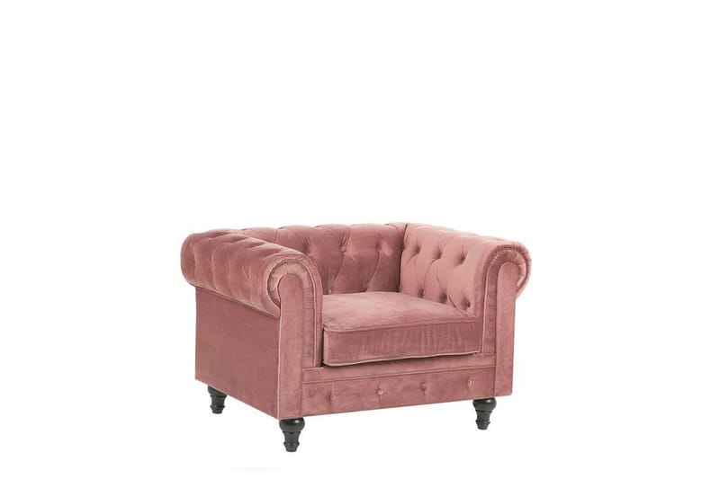 Fåtölj Feero - Rosa/Sammet - Chesterfield fåtölj