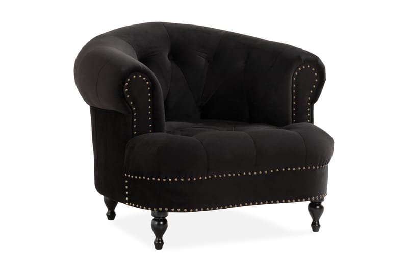 Fåtölj Petitfils - Svart - Möbler - Fåtölj & stolar - Fåtölj - Chesterfield fåtölj