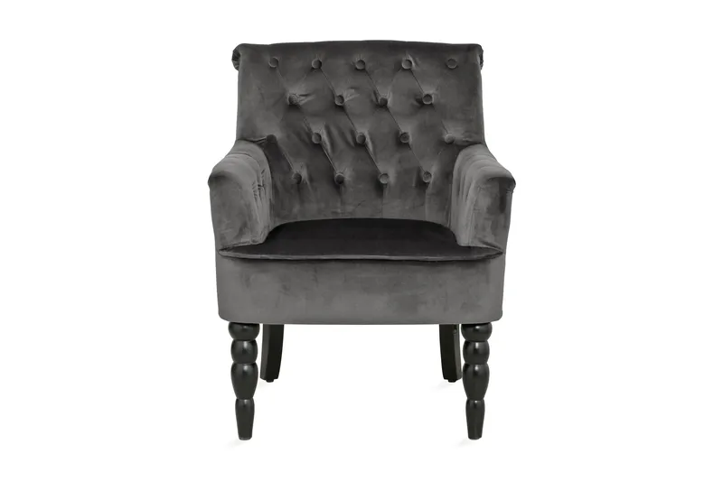 Naoki Sammetsfåtölj - Grå - Möbler - Fåtölj & stolar - Fåtölj - Chesterfield fåtölj