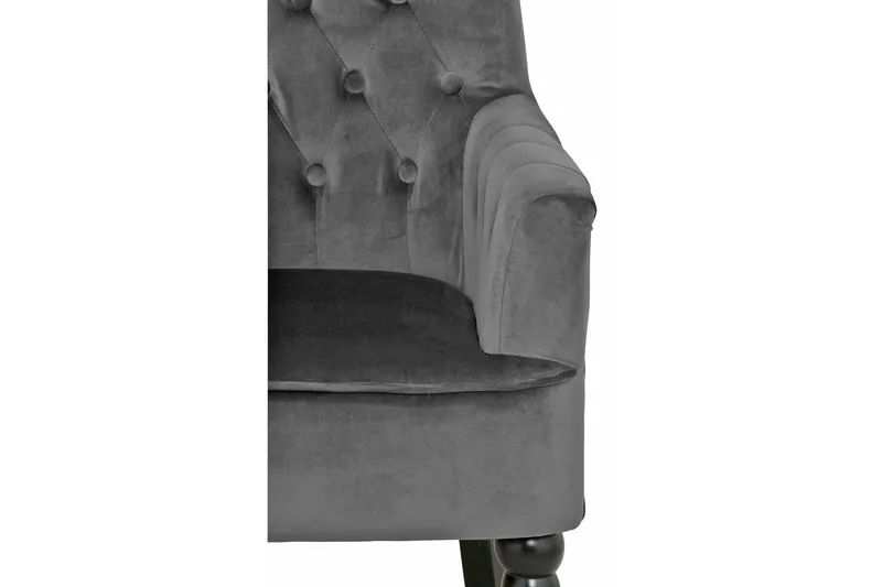 Naoki Sammetsfåtölj - Grå - Möbler - Fåtölj & stolar - Fåtölj - Chesterfield fåtölj