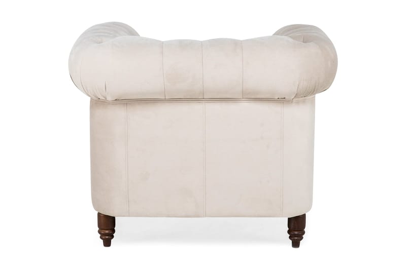 Sammetsfåtölj Chester Deluxe - Beige - Möbler - Fåtölj & stolar - Fåtölj - Chesterfield fåtölj