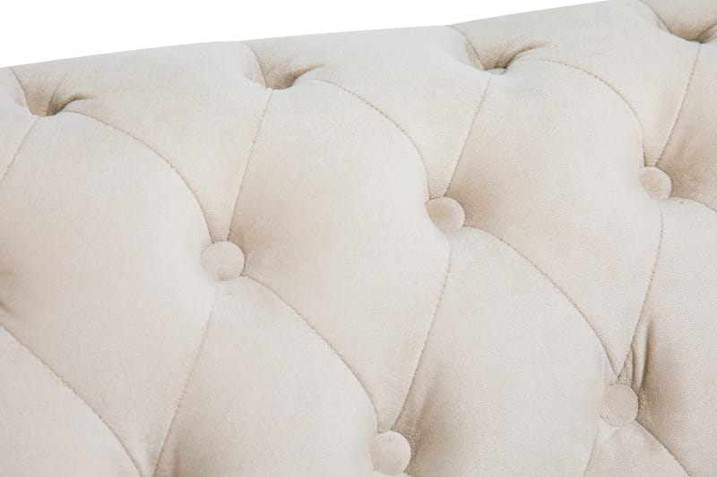 Sammetsfåtölj Chester Deluxe - Beige - Möbler - Fåtölj & stolar - Fåtölj - Chesterfield fåtölj