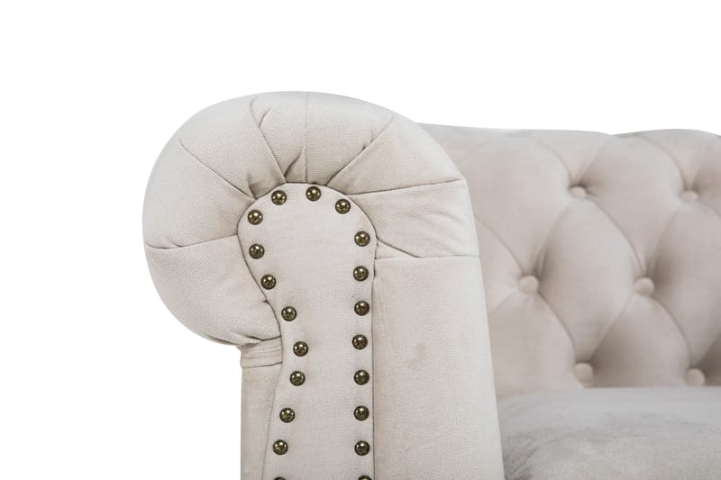 Sammetsfåtölj Chester Deluxe - Beige - Möbler - Fåtölj & stolar - Fåtölj - Chesterfield fåtölj