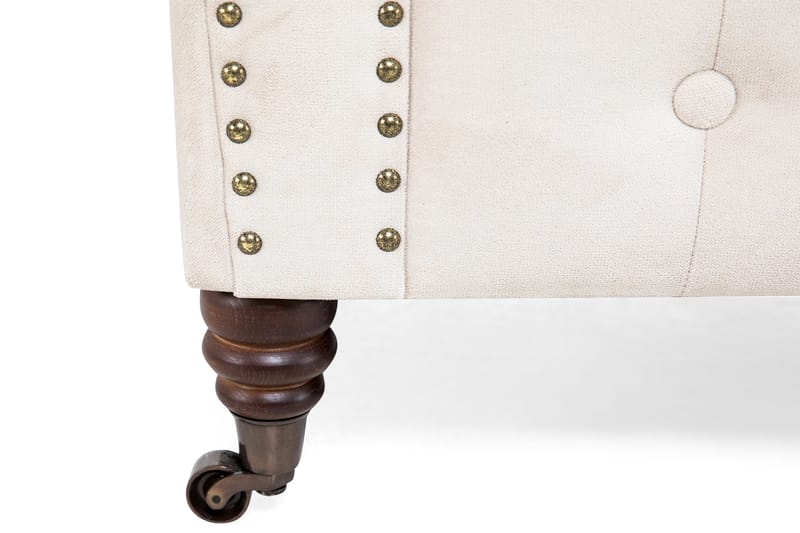 Sammetsfåtölj Chester Deluxe - Beige - Möbler - Fåtölj & stolar - Fåtölj - Chesterfield fåtölj