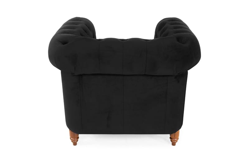 Sammetsfåtölj Chester Deluxe - Svart - Möbler - Fåtölj & stolar - Fåtölj - Chesterfield fåtölj
