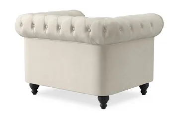 Chesterfield Lyx Stor skön djup sammetsfåtölj - Fåtölj till vardagsrum - Beige Sammet - Möbler - Fåtölj & stolar - Fåtölj - Chesterfield fåtölj