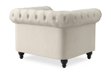 Chesterfield Lyx Stor skön djup sammetsfåtölj - Fåtölj till vardagsrum - Beige Sammet - Möbler - Fåtölj & stolar - Fåtölj - Chesterfield fåtölj