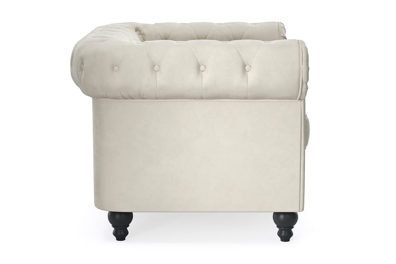 Chesterfield Lyx Stor skön djup sammetsfåtölj - Fåtölj till vardagsrum - Beige Sammet - Möbler - Fåtölj & stolar - Fåtölj - Chesterfield fåtölj