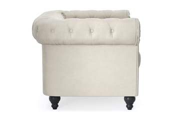 Chesterfield Lyx Stor skön djup sammetsfåtölj - Fåtölj till vardagsrum - Beige Sammet - Möbler - Fåtölj & stolar - Fåtölj - Chesterfield fåtölj