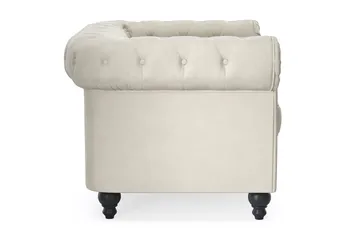 Chesterfield Lyx Stor skön djup sammetsfåtölj - Fåtölj till vardagsrum - Beige - Möbler - Fåtölj & stolar - Fåtölj - Chesterfield fåtölj