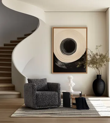 Childress Fåtölj Chenille - Svart / Vit - Möbler - Fåtölj & stolar - Fåtölj - Öronlappsfåtölj