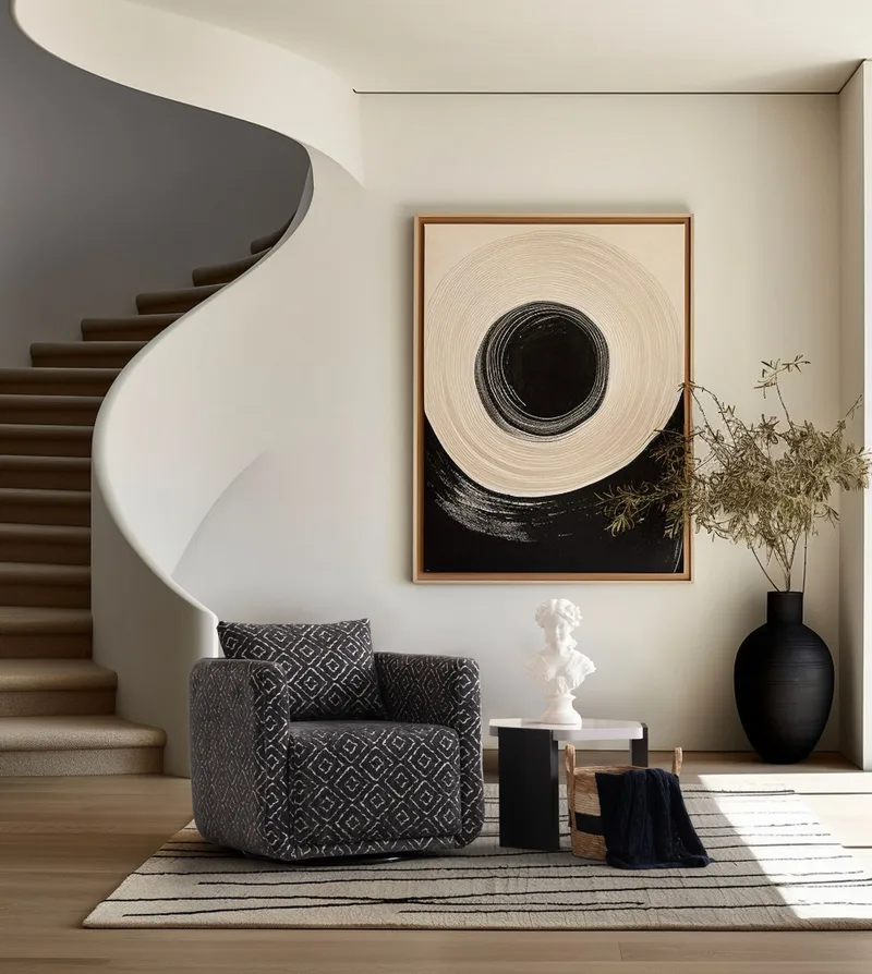 Childress Fåtölj Chenille - Svart / Vit - Möbler - Fåtölj & stolar - Fåtölj - Öronlappsfåtölj