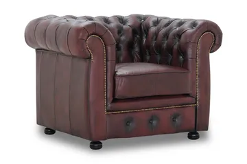 Birmingham Fåtölj 100% Läder - Oxblodsfärg - Möbler - Fåtölj & stolar - Fåtölj - Clubfåtölj