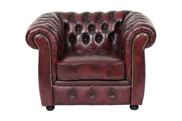 Birmingham Fåtölj 100% Läder - Oxblodsfärg - Möbler - Fåtölj & stolar - Fåtölj - Clubfåtölj