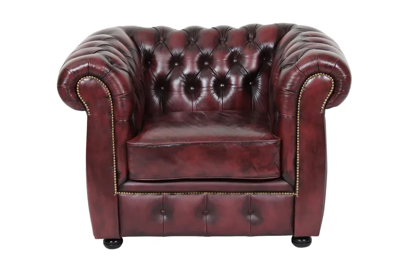 Birmingham Fåtölj 100% Läder - Oxblodsfärg - Möbler - Fåtölj & stolar - Fåtölj - Clubfåtölj