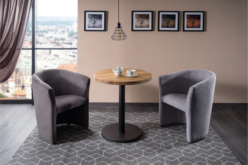 Jermuk Clubfåtölj - Grå/Bokträ - Möbler - Fåtölj & stolar - Fåtölj - Clubfåtölj