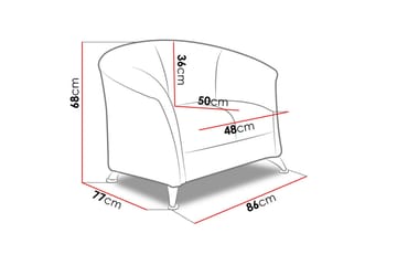 Olier Fåtölj 86x77x68 cm - Svart/Grå - Möbler - Fåtölj & stolar - Fåtölj - Clubfåtölj
