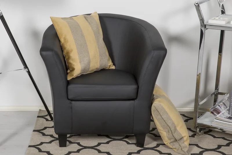 Vegas Clubfåtölj Konstläder - Svart - Möbler - Fåtölj & stolar - Fåtölj - Clubfåtölj