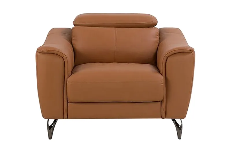 Collessie Fåtölj i Konstläder med Metallben - Cognac - Möbler - Fåtölj & stolar - Fåtölj