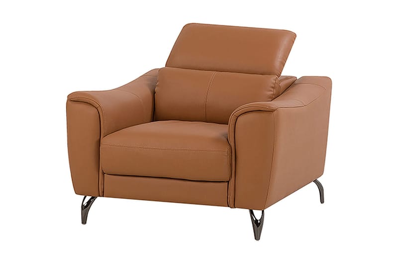 Collessie Fåtölj i Konstläder med Metallben - Cognac - Möbler - Fåtölj & stolar - Fåtölj