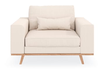 Copenhagen Fåtölj i Manchester med Träben - Beige - Möbler - Fåtölj & stolar - Fåtölj