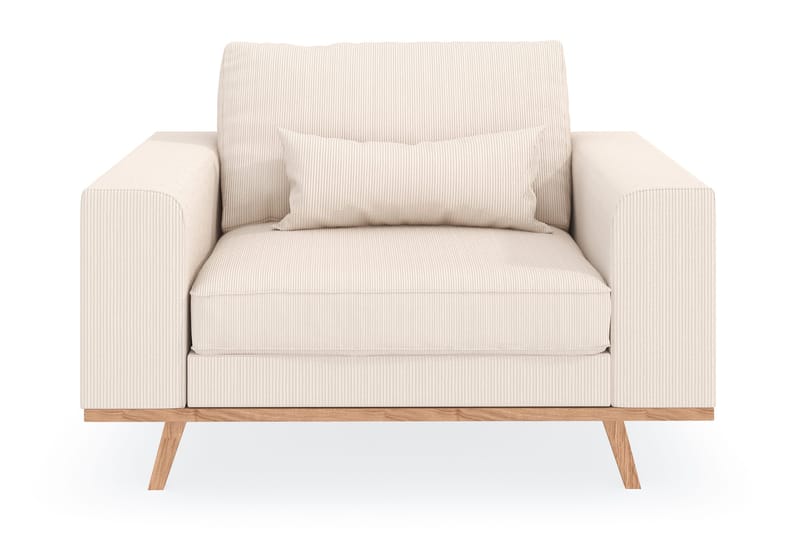 Copenhagen Fåtölj i Manchester med Träben - Beige - Möbler - Fåtölj & stolar - Fåtölj