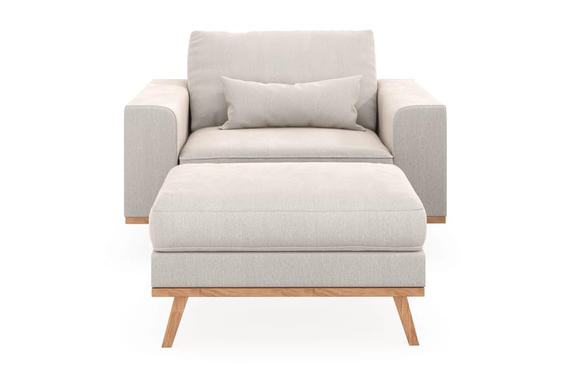 Copenhagen Fåtölj med fotpall - Krämvit - Möbler - Fåtölj & stolar - Fåtölj