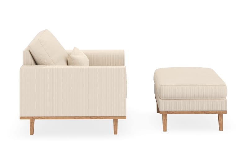 Copenhagen Fåtölj med fotpall - Ljusbeige - Möbler - Fåtölj & stolar - Fåtölj