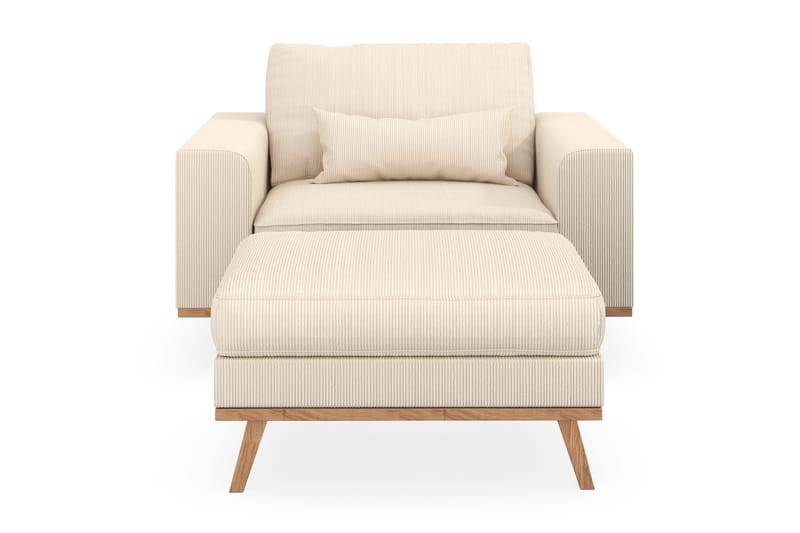 Copenhagen Fåtölj med fotpall - Ljusbeige - Möbler - Fåtölj & stolar - Fåtölj