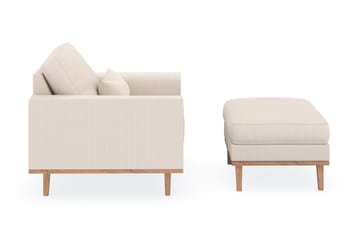 Copenhagen Fåtölj med fotpall - Ljusbeige - Möbler - Fåtölj & stolar - Fåtölj