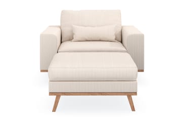 Copenhagen Fåtölj med fotpall - Ljusbeige - Möbler - Fåtölj & stolar - Fåtölj