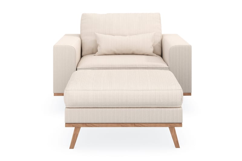 Copenhagen Fåtölj med fotpall - Ljusbeige - Möbler - Fåtölj & stolar - Fåtölj