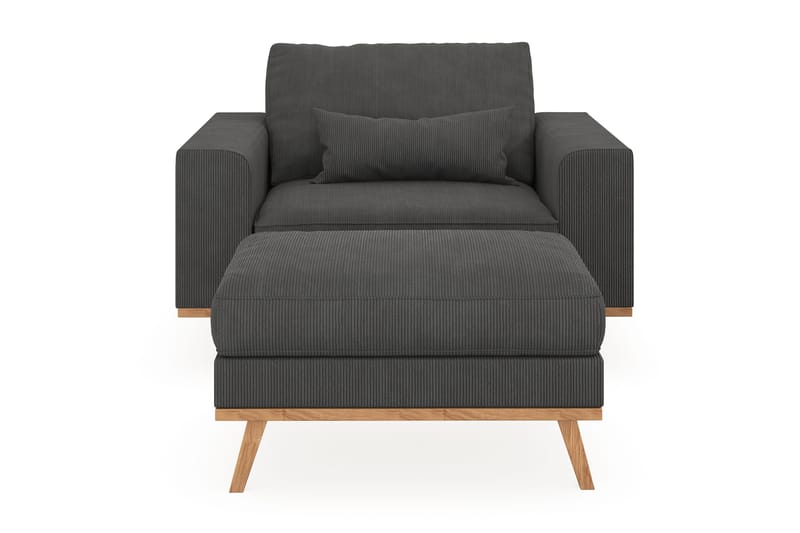 Copenhagen Fåtölj med fotpall - Mörkgrå - Möbler - Fåtölj & stolar - Fåtölj