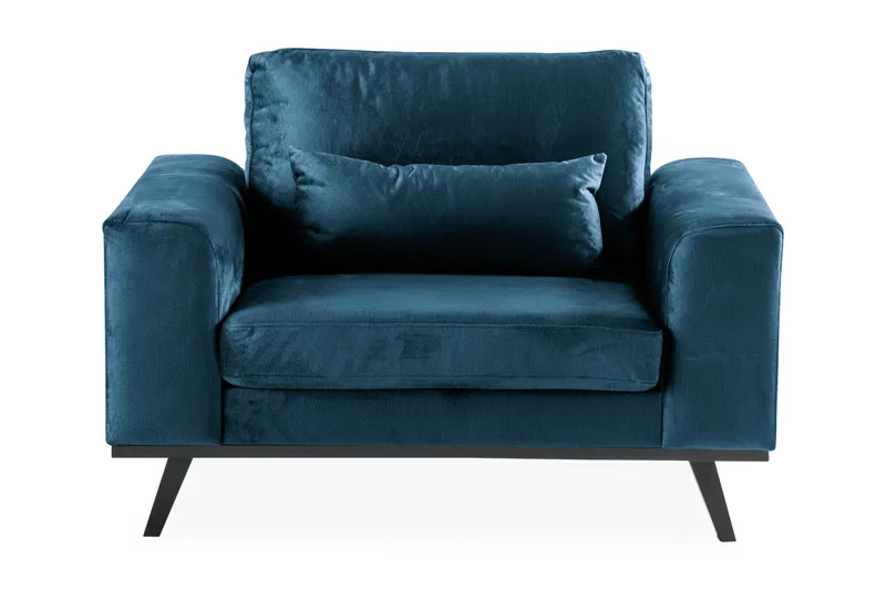 Copenhagen Sammetsfåtölj - Bl å - Möbler - Fåtölj & stolar - Fåtölj - Sammetsfåtölj