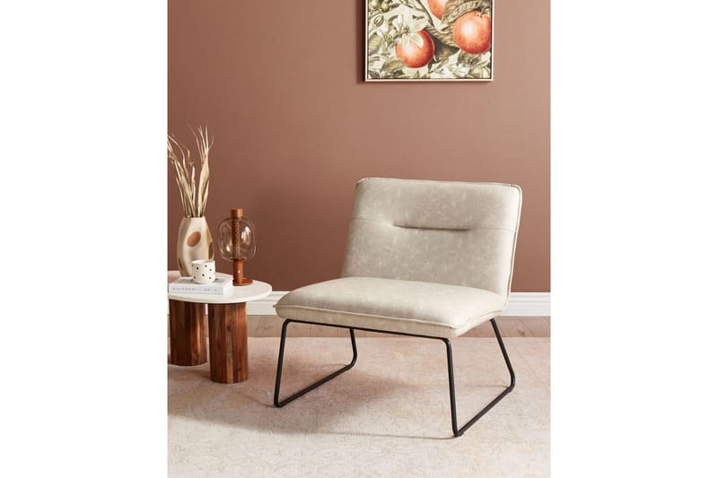 Fåtölj Cotulla - Beige/Konstläder - Möbler - Fåtölj & stolar - Fåtölj