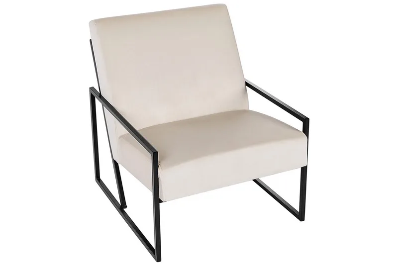 Fåtölj Delary - Beige, svart - Möbler - Fåtölj & stolar - Fåtölj