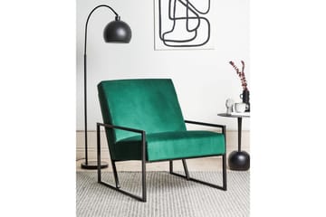 Fåtölj Delary - Grön, Svart - Möbler - Fåtölj & stolar - Fåtölj