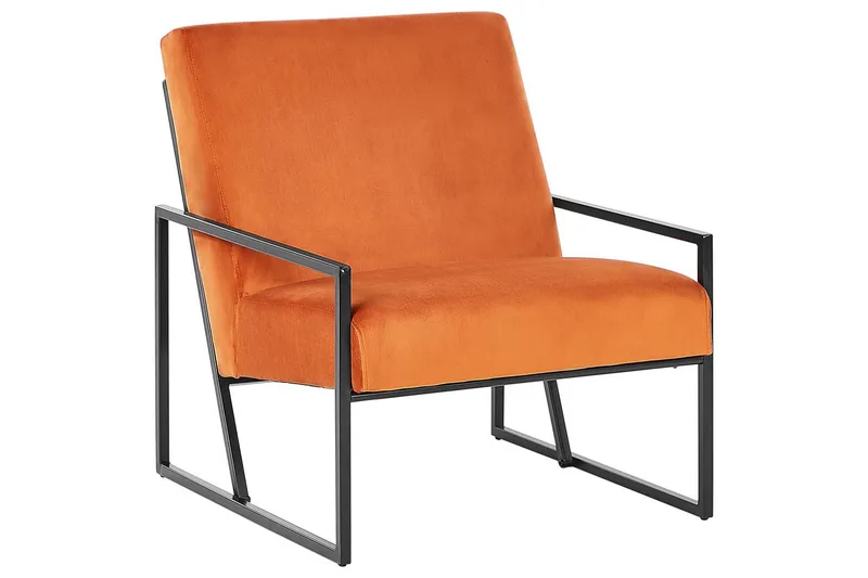 Fåtölj Delary - Orange, svart - Möbler - Fåtölj & stolar - Fåtölj