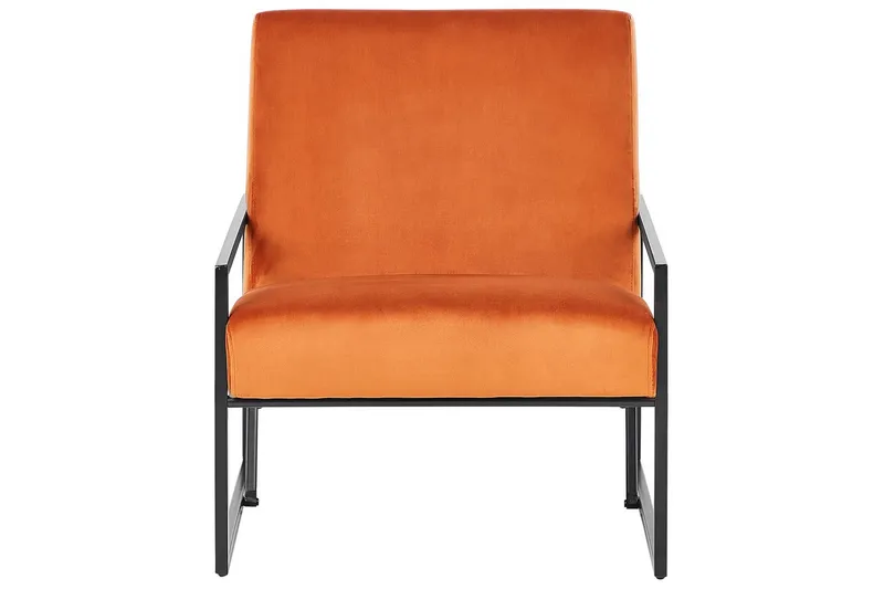 Fåtölj Delary - Orange, svart - Möbler - Fåtölj & stolar - Fåtölj