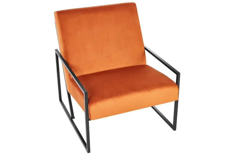 Fåtölj Delary - Orange, svart - Möbler - Fåtölj & stolar - Fåtölj