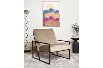 Fåtölj Delary - Taupe, svart - Möbler - Fåtölj & stolar - Fåtölj