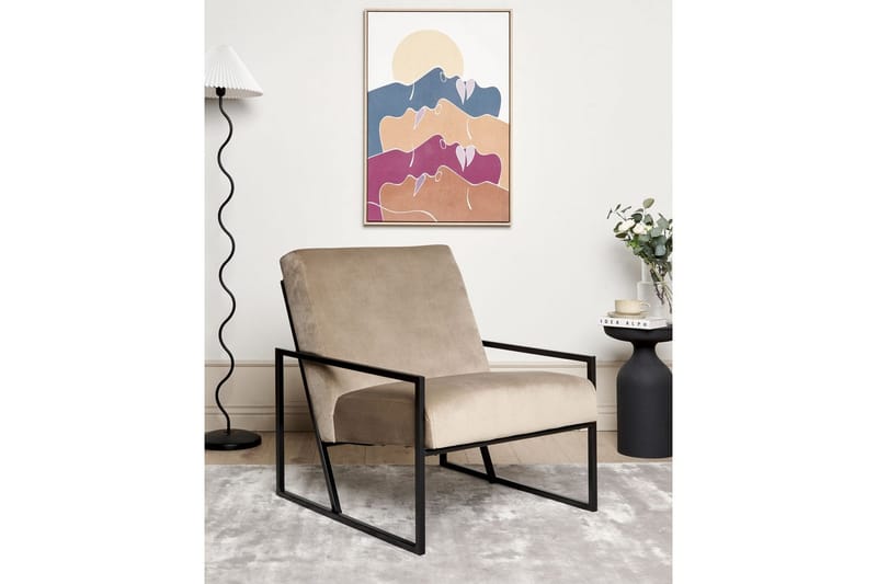 Fåtölj Delary - Taupe, svart - Möbler - Fåtölj & stolar - Fåtölj