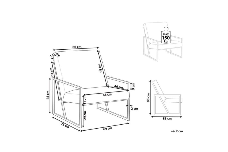Fåtölj Delary - Taupe, svart - Möbler - Fåtölj & stolar - Fåtölj