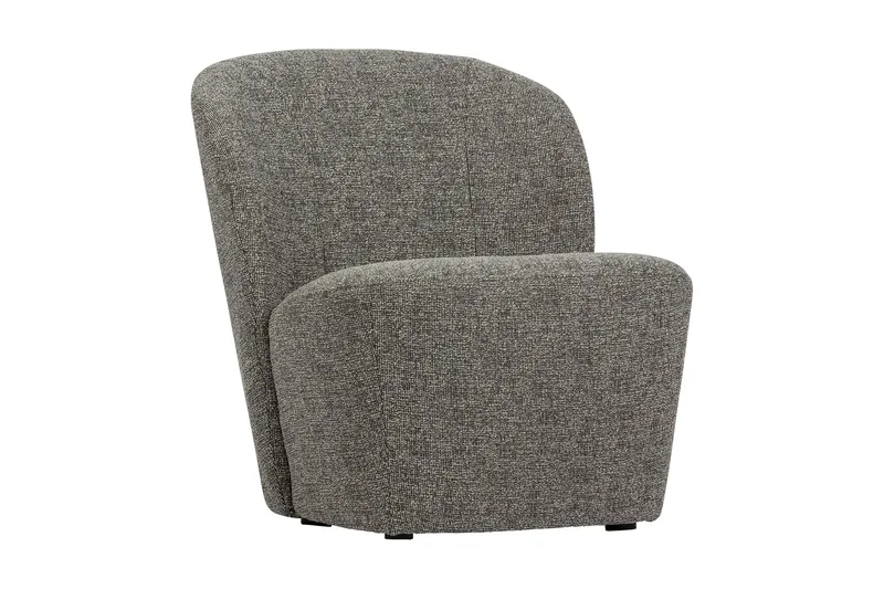 Deloras Oval Modern Fåtölj i Tyg, Grå